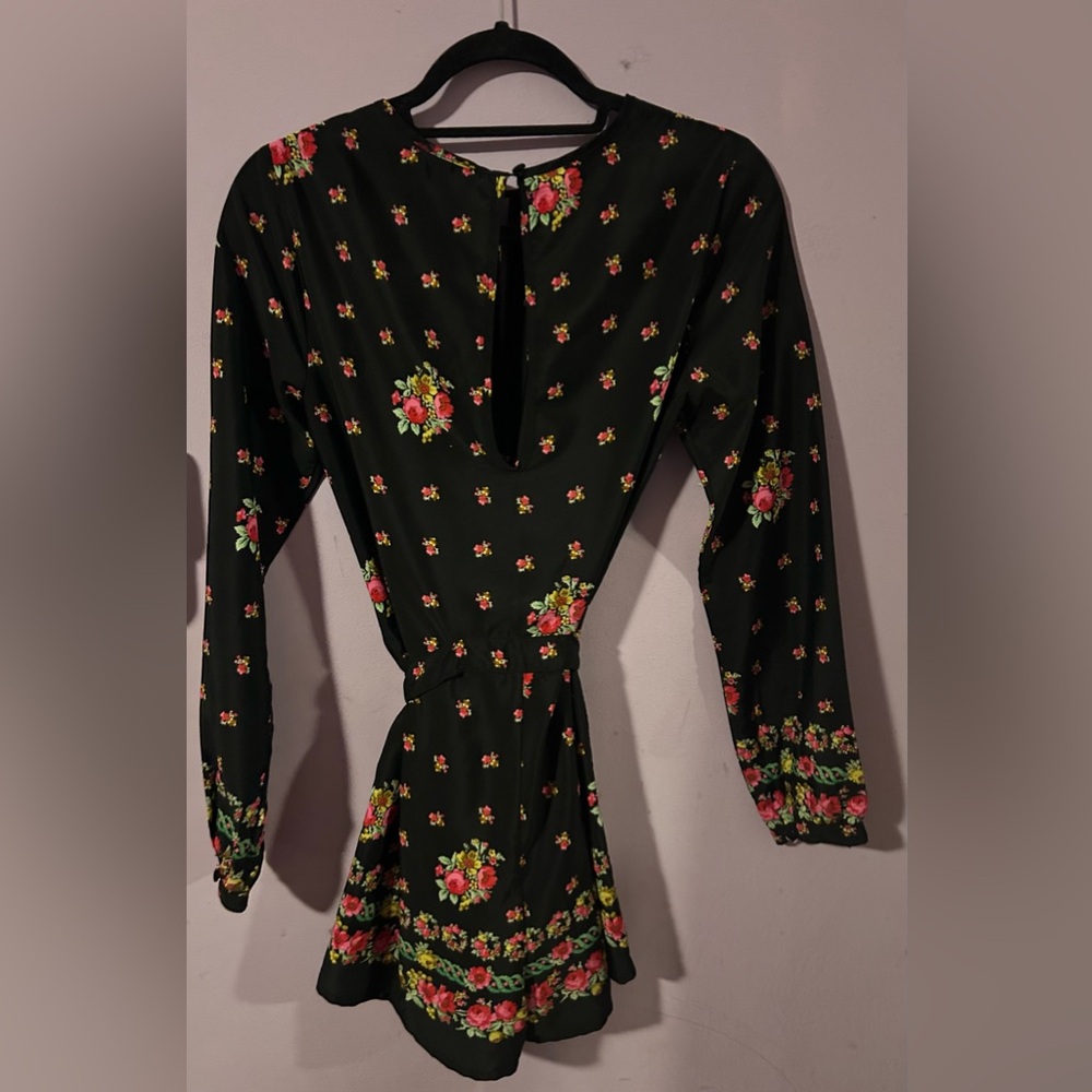 ASOS Floral Long Sleeve Short Romper